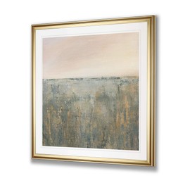 Renditions Gallery Nature Wall Art Paintings & Prints Sunset Marsh Horizon View Gold Framed Artwork for Hotel Living Room Office - 22"X22" GA001