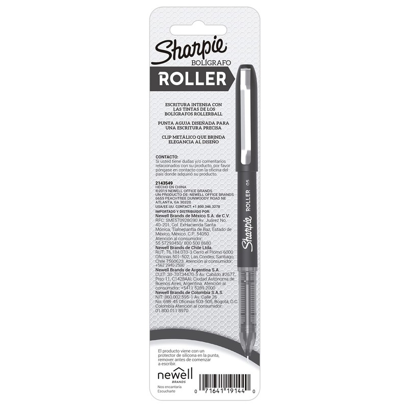 SHARPIE Rollerball Bolígrafo, punta de aguja (0,5 mm), tinta azul