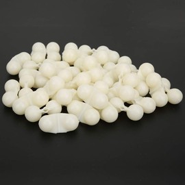 EVGATSAUTO Catfish Rattles, Catfish Rattle, 40 Pieces Portable ABS Double Rattle, Sea Fishing Attractor, Bell Beads, Accessories for Attracting Fish (White)