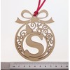 Laser cut Christmas tree bauble decoration: Letter S