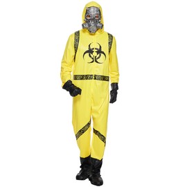 EraSpooky Yellow Hazmat Suit with Gas Mask