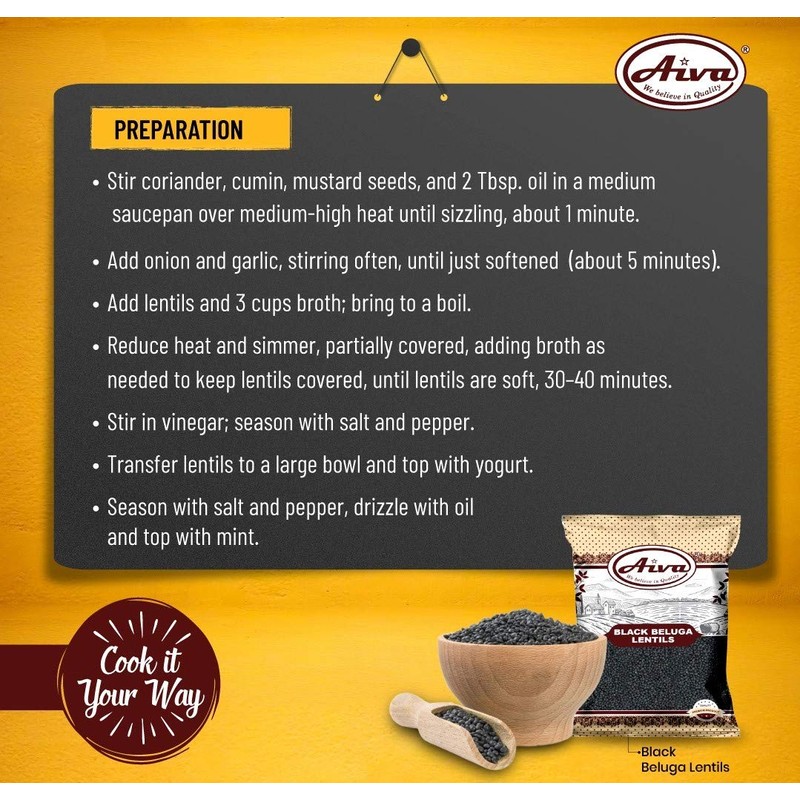 Aiva Black Beluga Lentils (10 LB Bulk) – Premium Whole