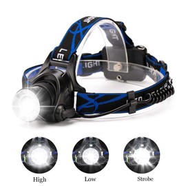 Ploarnovo Ultra-Bright 3000 Lumen 3 Mode with AAA Batteries Waterproof LED Headlamp,2-Pack