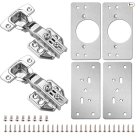 NoBrand 4Pack Cabinet Hinge Repair Plate with 2Pack Full Overlay Soft Closing Cabinet