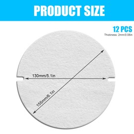 flintronic Flam Gasket, Pack of 12 Stove Pipe Seal, 155 mm Stove Pipe Seal, Gaskets, Flat Seal for Stove Pipe Flaps, Heat Resistant up to 1260 °C, Ceramic Fibre Mat for Stove Pipe Flaps, Diameter