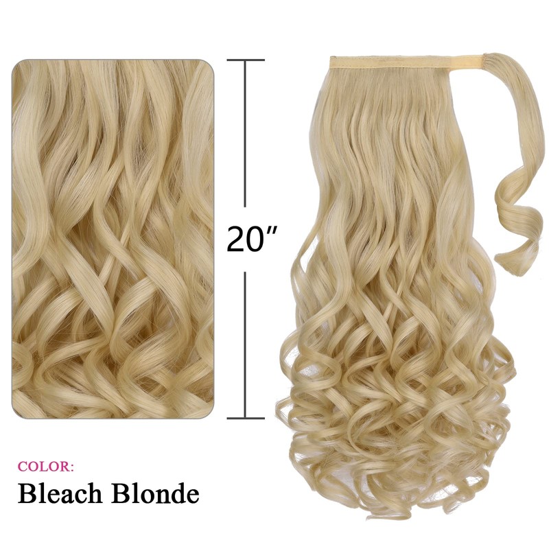 Blonde Ponytail Hair Extension Wavy 20" 5 Oz Clip In