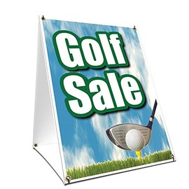 A-Frame Sidewalk Golf Sale Sign with Graphics On Each Side | 24" X 36" Print Size