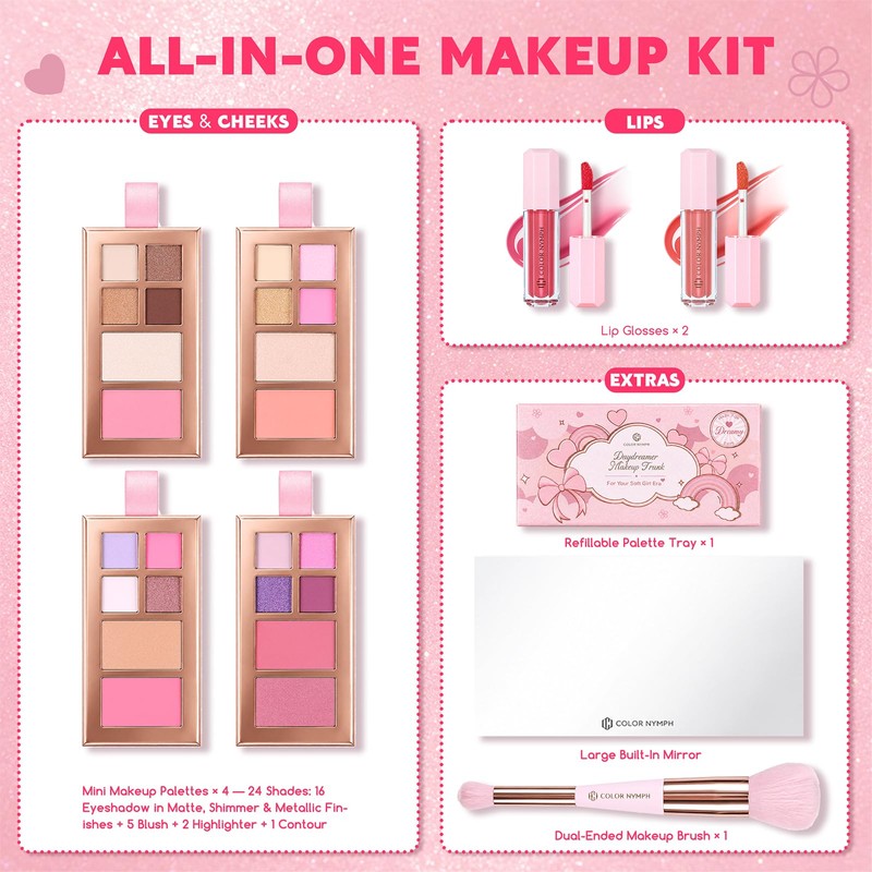 Makeup Kit for Teen Girls Beginners Make up Set for