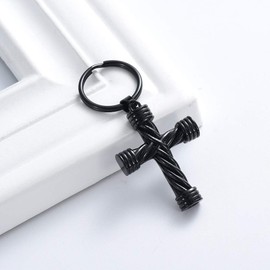 Cremation Jewellery for Ashes Cross Memorial Urn Necklace Pendant Keepsake Religious Cross Ash Jewellery with Mini Keepsake Urn Memorial Ash Jewellery, Stainless Steel, No Gemstone