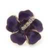 20mm D/Deep Purple Enamel Crystal Daisy Stud Earrings/Gold Tone
