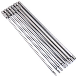 Teocpai 8Pcs Torx Security Screwdriver Bits Set 200mm Magnetic Torx Screwdriver Drill Bit S2 Steel Tamper Proof Star 6 Point Screwdriver Bit 1/4'' Hex Shank T8-T40