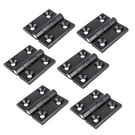 Bisagra de aleación de zinc negra para muebles, bisagra para puerta de armario eléctrico, 50 x 50 mm (6 unidades)