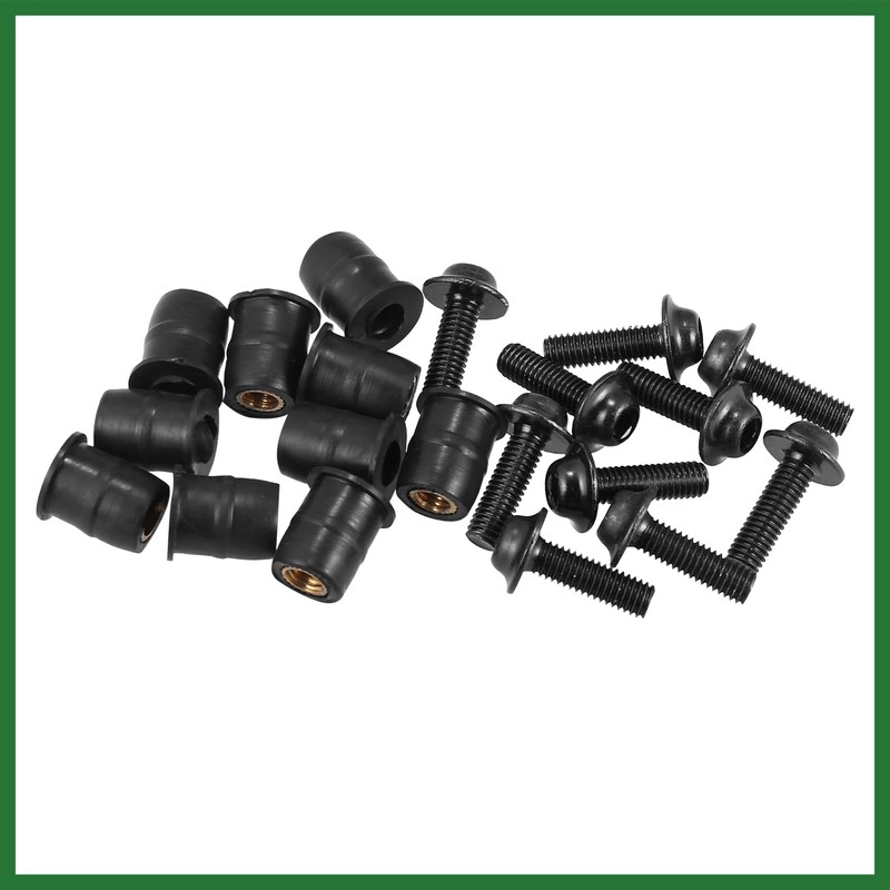 Motoforti 10pcs M5 Motorcycle Fairing Windscreen Screw Bolt Titanium Tone