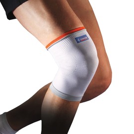 Kniebandage von Thuasne Sport - Weiß/Orange - Größe XL