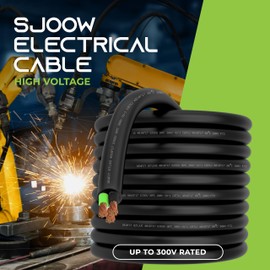 GearIT 18/3 18 AWG Portable Power Cable (50 Feet - 3 Conductor) SJOOW 300V 18 Gauge Electric Wire for Motor Leads, Portable Lights, Battery Chargers, Stage Lights and Machinery -50ft Electrical Cord