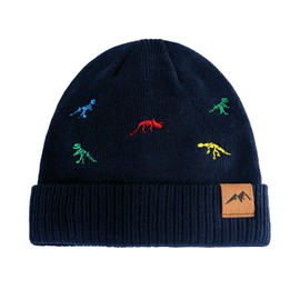 RANOME Knitted Beanie for Toddler Boys Girls Warm Infant Baby Winter Hat Cool Dinosaur Kids Hats Toque Outdoor (as1, Age, 3_Years, 8_Years, A-Navy)