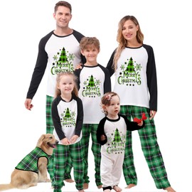 Awoscut Christmas Family Matching Pajamas Christmas Pjs Holiday Nightwear Sleepwear Sets Long Sleeve Pjs(S#697, Baby, 9 Months)