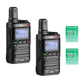 KSUN 4G Network Nationwide POC Radio with 1 Year Pre-Paid Sim Cards Walkie Talkies Long Range 5000 Miles for Outdoor Hiking Camping CT16 (2 Pack)