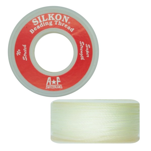 Silkon Bead Stringing Cord Size #6 White 20 yd spool.