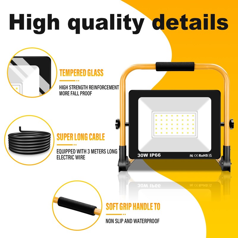 AUXTINGS Portable LED Work Spotlight 30 W 3000 LM Cool