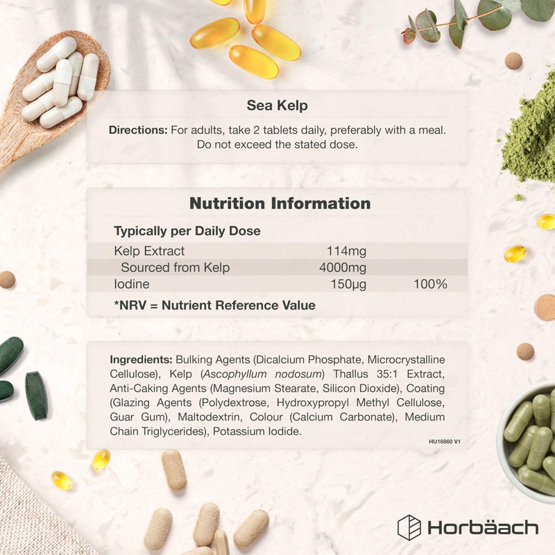 Sea Kelp Tablets 4000mg | Natural Source of Iodine |
