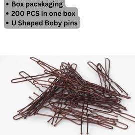 ALTIJARAT INT- 200 Pcs Hair Grips For Thick Hair With Box- Kirby Grips Brown - Hair Pins For Women Size 5CM - U Shape Bobby Pins Brown Hair.