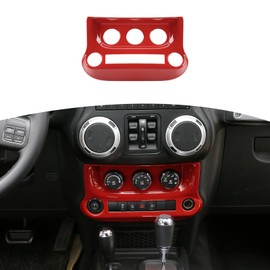 RT-TCZ para Wrangler JK central Dash AC interruptor cubierta bisel rojo para Jeep Wrangler JK JKU 2011-2017 accesorios interiores rojos