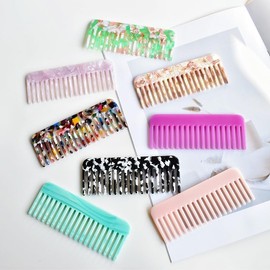 3 Pcs Large Hair Detangling Comb Wide Tooth Anti Static Pocket No Handle Detangler Comb for Long Short Thick Curly Straight Wet Dry Hair (Multiple colors, Utility)