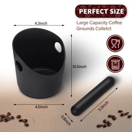 HOMEE Espresso Knock Box Coffee Grounds Container with Removable Knock Bar,Espresso Dump Bin with Non-Slip Base,Shock-Absorbent Espresso Accessories,Durable Barista Tool for Coffee Bar Kitchen Counter