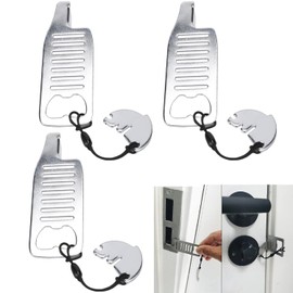 3 PCS Portable Door Lock, Travel Door Lock for Hotel Rooms, Portable Door Lock for Travelling, Travel Door Lock Latch, Stainless Steel Privacy Lock, No Drill Portable Security Lock