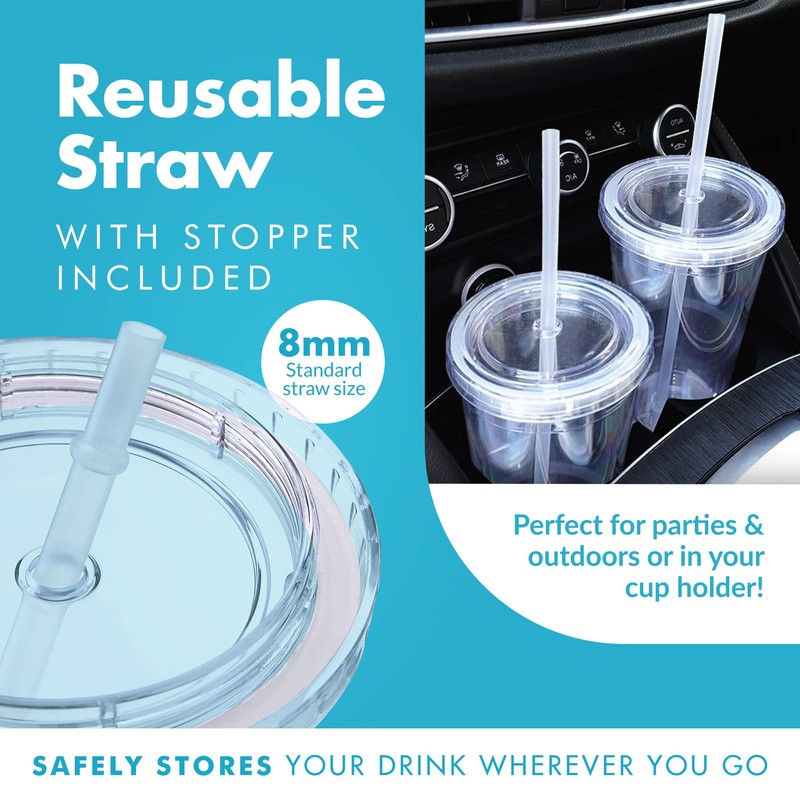 Simple Green Solutions - Acrylic Double Wall Reusable Cups with