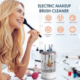 Máquina Limpiadora de Brochas de Maquillaje para una Limpieza Rápida y Eficaz, Máquina Giratoria Limpiadora de Brochas Automática, Giratoria Automática Cosmética Eléctrica para