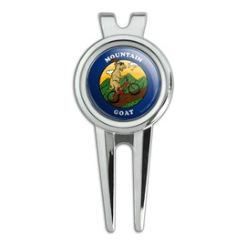 GRAPHICS & MORE Mountain Goat Biking Funny Humor Golf Divot Repair Tool and Ball Marker