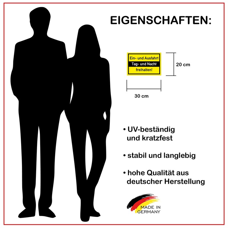 Prolac – 2 x 'Einfahrt freihalten' Sign – PVC Hard