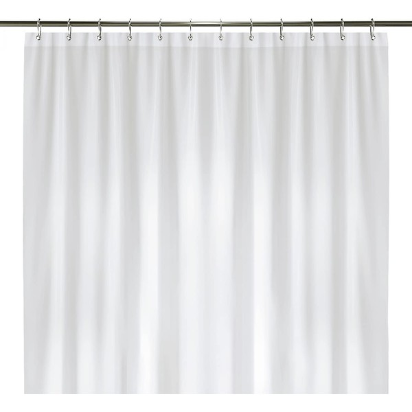 LiBa PEVA 8G Bathroom Shower Curtain Liner, 72" W x 84" H, White 8G Heavy Duty Waterproof Shower Curtain Liner