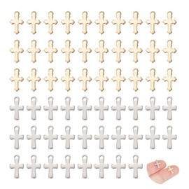 UNICRAFTALE 100pcs 2 Colors Cross Charm Metal Cross Pendants for Bracelet Stainless Steel Cross Charms Tiny Small Hole Pendant for Necklace Earring DIY Jewelry Making