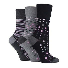 6x Pairs of Ladies Bamboo Gentle Grip HoneyComb Top Non Elastic Socks by SockShop/UK 4-8 Eur 37-42