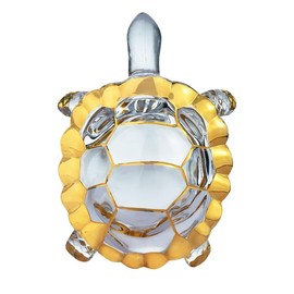 Proxima Premium Feng Shui Turtle Tortoise Crystal Figurine, XL, Genuine Gold Painted Lux Gift Mother's Day, Home, Office Table Desk Décor