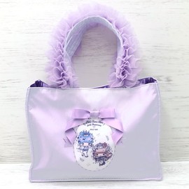 マイメロディ&リトルツインスターズ x DOLLY MIX フリルスクエアハンドバッグ ライトパープル