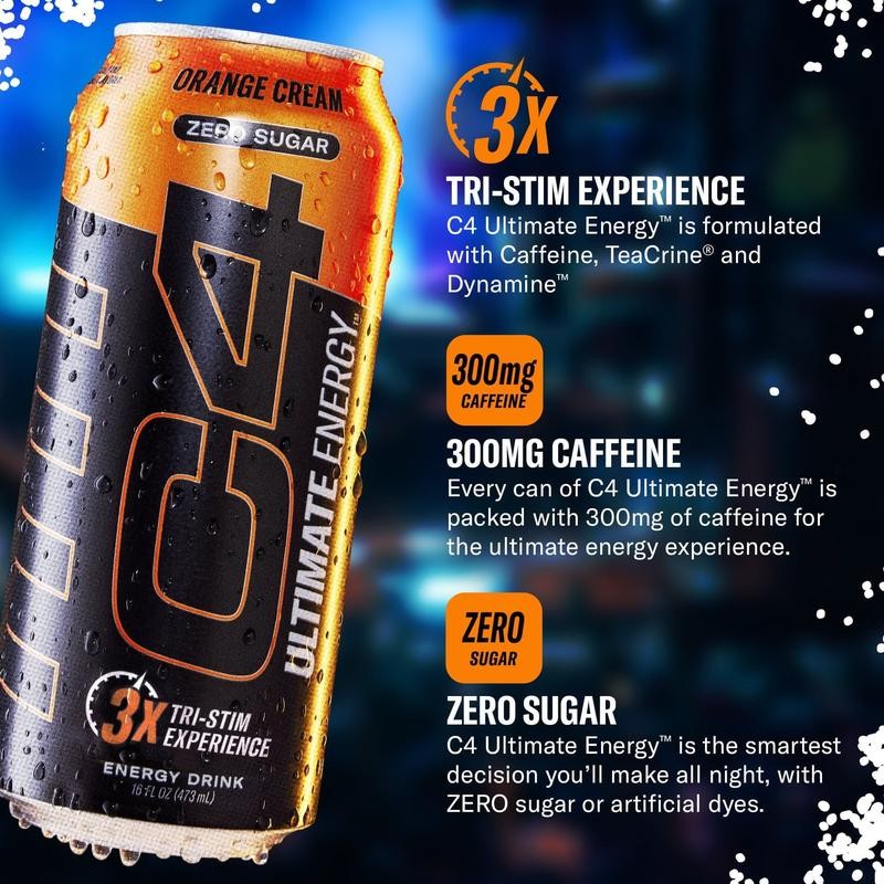 C4 Ultimate Sugar Free Energy Drink 16oz (Pack of 12)