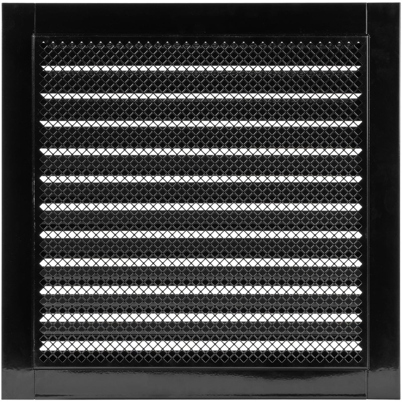 12" x 12" Inch Square Black Galvanized Steel Ventilation Grille