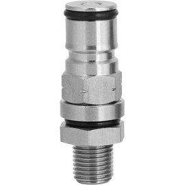 Semfeil Brew Homebrew 304 Stainless Steel Corny Keg 1/4’’ BSP Ball Lock Post Bulkhead With Poppets With Male NPT Hex Nipple, 19/32"-18 Gas/Liquid Corny Keg Adapter (Gas)