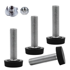 SKIR'CO 4 pcs, Furniture Leveling Feet M10 x 40 mm, Adjustable Round Legs 25 mm Diameter, M10 Thread Leveler Foot (Nuts Included)