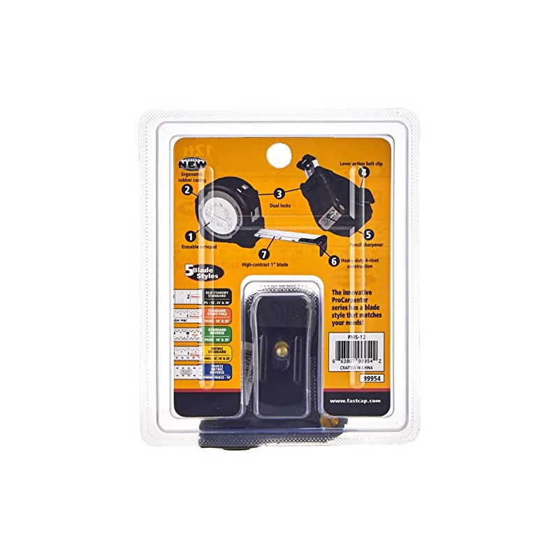 FastCap ProCarpenter Metric/Standard Measuring Tape - Ideal for Professionals and