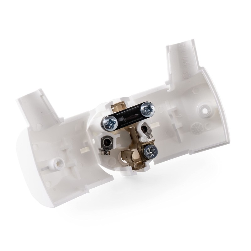 Protective contact plug made of thermoplastic, Schuko angled plug with