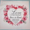 Fabric Panel 14"x14" 1 Corinthians 13:4 Scripture 100% Cotton Quilting