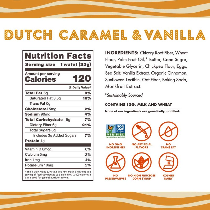 Rip Van Wafels Dutch Caramel & Vanilla Stroopwafels - Healthy