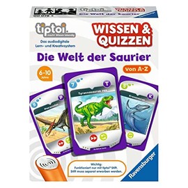 Ravensburger 00078 Tiptoi Knowledge & Quizzes "The World of Dinosaurs" / Game from 6 Years / Collect Valuable Knowledge About Sea, Flight and Dinosaurs