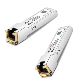GIQITCK Pack of 2 1000BASE-T Gigabit SFP RJ45 Transceiver, 1G SFP to RJ45 Connector Mini GBIC Module for Cisco GLC-T/SFP-GE-T, Ubiquiti UF-RJ45-1G, D-Link, Supermicro, Netgear, Zyxel, up to 100 m