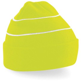 Beechfield Unisex Enhanced-viz Hi-vis Knitted Winter Hat Baseballkappe, Gelb (Fluoreszierendes Gelb), Einheitsgröße